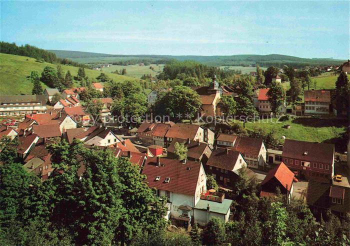 Altenau Harz Gemkenthal Niedersachsen Dorf Kirche Wohnhaeuser Oberharz Kurort Wi