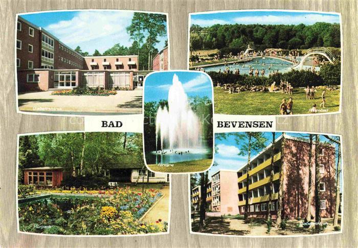 Bad Bevensen UELZEN Niedersachsen Kurhaus Freibad Springbrunnen Kurpark Sanatori