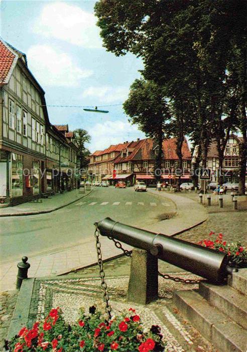 Bad Bevensen UELZEN Niedersachsen Lueneburger-Strasse Kanone Fachwerkhaus Gescha