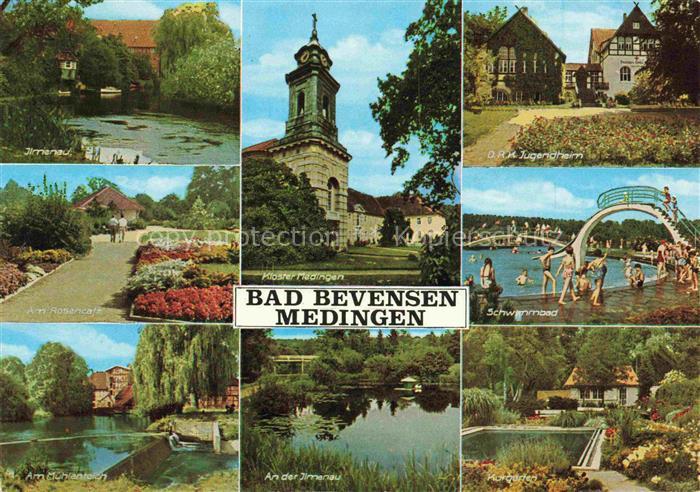 Bad Bevensen UELZEN Niedersachsen Strandteich Kirchturm Stiftsgebaeude Schwimmba