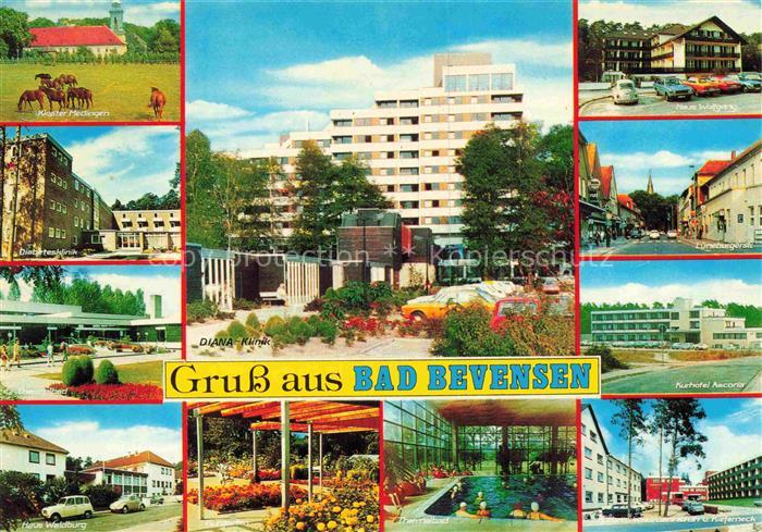 Bad Bevensen UELZEN Niedersachsen Hochhaus Innenstadt Kurzentrum Pferde Gewaechs