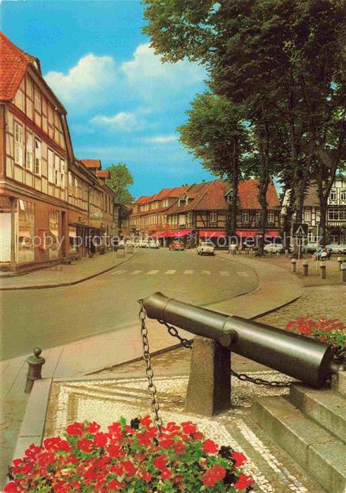 Bad Bevensen UELZEN Niedersachsen Lueneburger-Strasse Kanone Fachwerkhaus Gescha