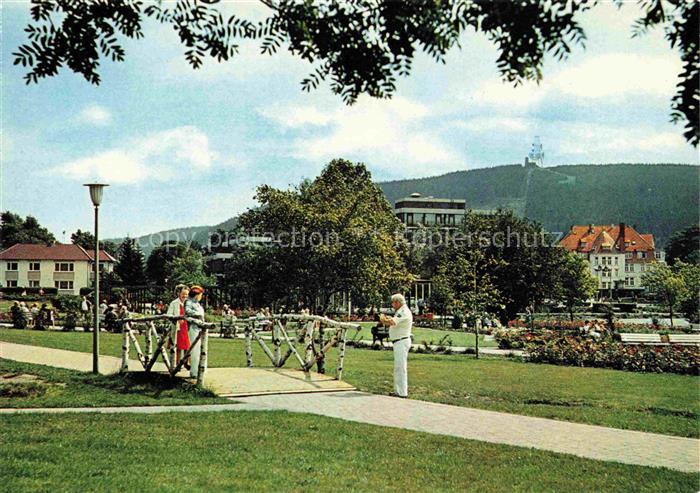 Waldseebad Hahnenklee Kurpark Spaziergaenger Parkanlage Blumen Hotel Baeume Ober