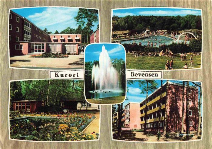 Bad Bevensen UELZEN Niedersachsen Kurhaus Freibad Springbrunnen Kurpark Sanatori