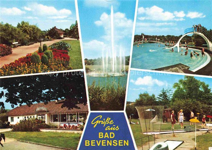 Bad Bevensen UELZEN Niedersachsen Kurpark Freibad Rutsche Springbrunnen Minigolf