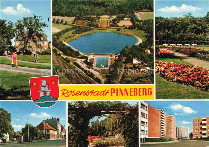 Pinneberg Schleswig-Holstein Rosenstadt Freibad Luftbild Rosengarten Kirche Hoch