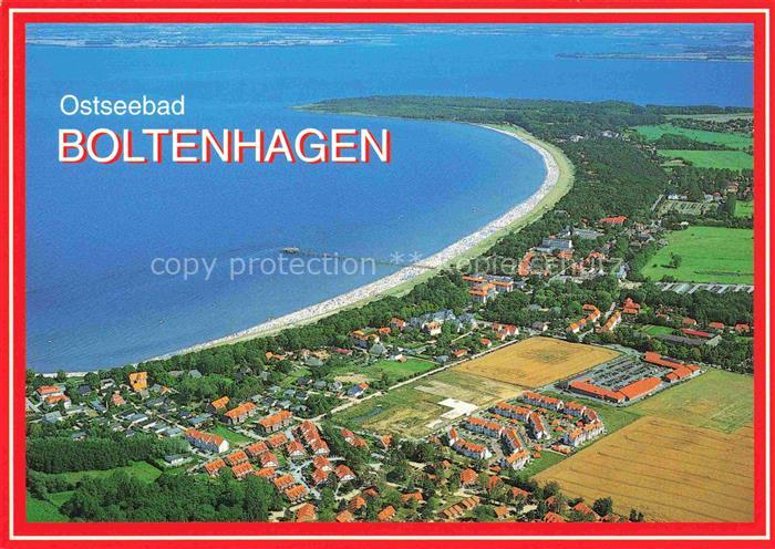 Neu Boltenhagen Luftbild Ostseestrand Bucht Kueste Wohnhaeuser Felder