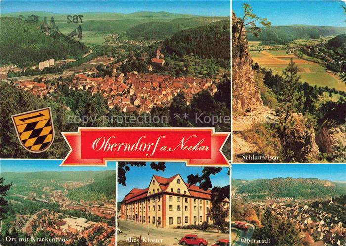 Oberndorf Neckar Stadtpanorama Krankenhaus Schlantfels Kloster Neckar Altstadt M