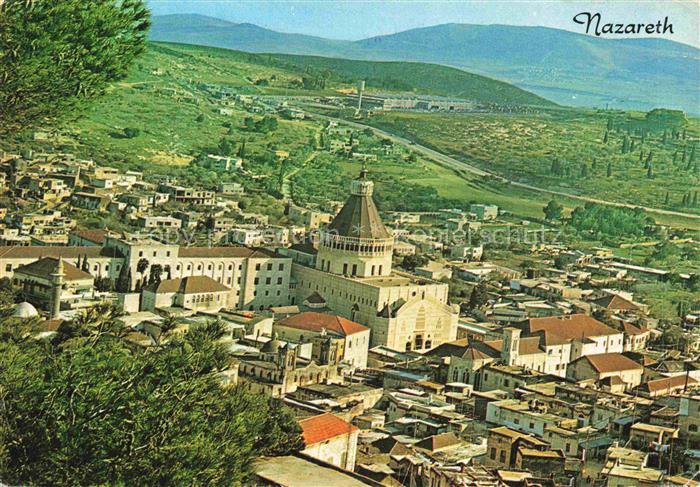 Nazareth  Illit Israel Stadtansicht Basilika-der-Verkuendigung Huegellandschaft