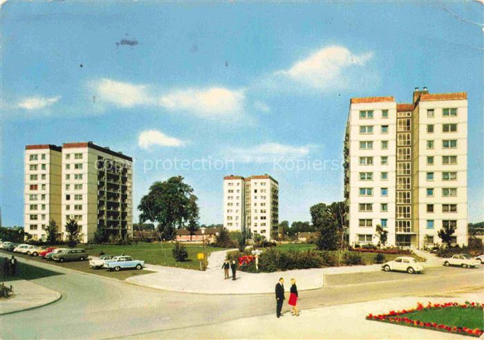 Rendsburg Schleswig-Holstein Parksiedlung-Obereider Hochhaeuser Plattenbau Gruen