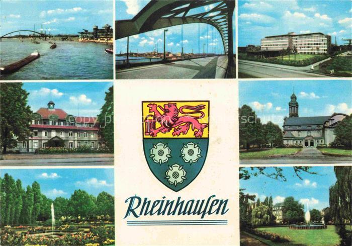 Rheinhausen  DUISBURG NRW Mehrbildkarte Hafen Bruecke Rhein Gruenanlage Brunnen