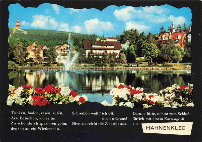 Hahnenklee-Bockswiese Harz Kurparksee Fontaene Bocksberg Hotel Blumen Kurort Har