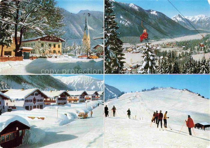 Bayrischzell Bayrisch Zell Wintersportplatz Mehrbild Kirche Skilift Skifahrer Wi