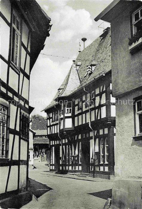 Schotten Vogelsbergkreis Hessen Rathauswinkel Fachwerkhaeuser Gasse Altstadt Pfl