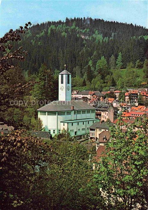 Triberg Schwarzwald BW Stadtkirche St-Clemens-Maria-Hofbauer Kirchturm Schwarzwa