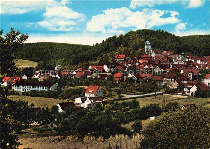 RAUSCHENBERG  Marburg Hessen Stadtansicht Dachlandschaft Kirchturm Huegel Waldla