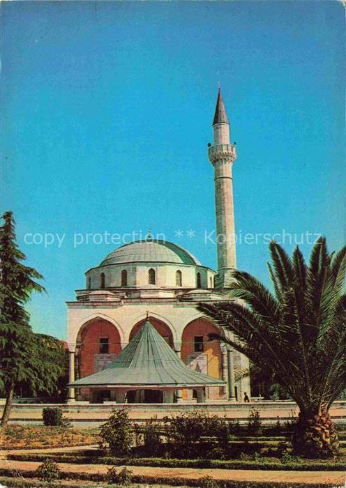 Aydin TK Moschee Bey-Camii Minarett Kuppel Palmen Moderne-Architektur
