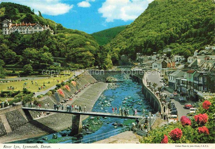 Lynton Lynmouth River-Lyn Fluss Bruecke Tal Hafen Dorf Berge Besucher