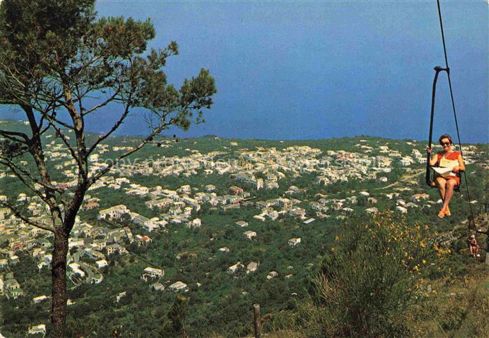 Anacapri Ana Capri Napoli Neapel Campania IT Panorama Sessellift Stadtansicht Me