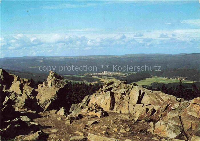 Altenau Harz Gemkenthal Niedersachsen Felsen Harz Panorama Bergblick Wald Tal Ku
