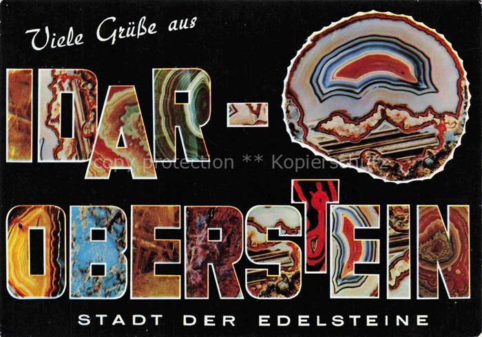 Idar -Oberstein Jdar-Oberstein Rheinland-Pfalz Edelsteine Schriftzug Achat Miner