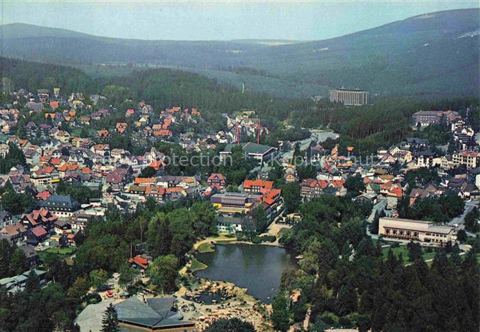 Braunlage Harz Niedersachsen Luftbild Kurort Oberharz See Stadtansicht Wald