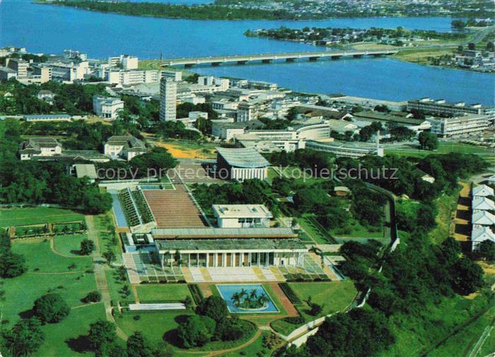 Abidjan Cote d Ivoire Elfenbeinkueste Vue-aérienne Palais-de-la-Présidence Fluss