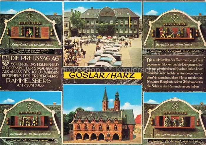 GOSLAR Harz Niedersachsen Glockenspiel Marktplatz Bergmann-Figuren Rammelsberg E