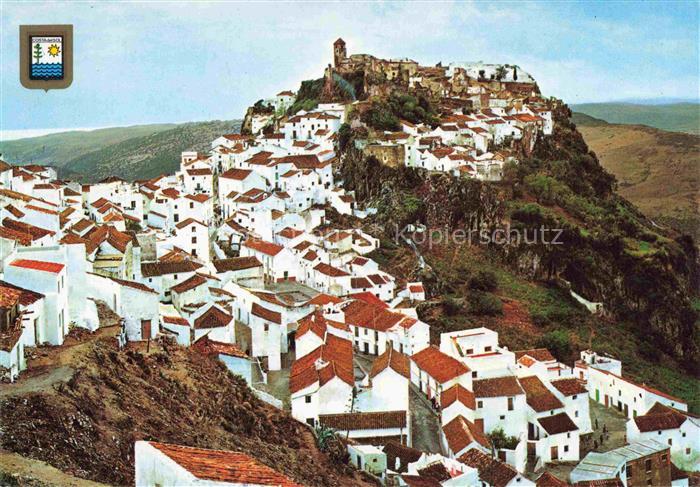 Casares Malaga Andalucia  ES Pueblo-blanco Felsendorf Weisses-Dorf Burg Kirche C