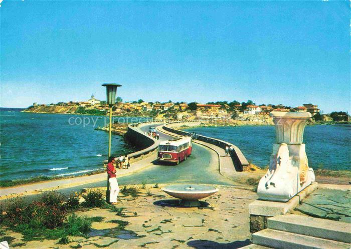 Nesebur Nessebre Nessebar Nessebyr BG Causeway Halbinsel VW-Bus Laterne Skulptur