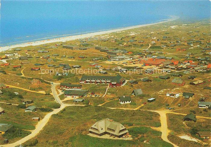 Henne Strand DK Henne-Strand Badestrand Sommerhaeuser Duenen Nordsee Luftaufnahm