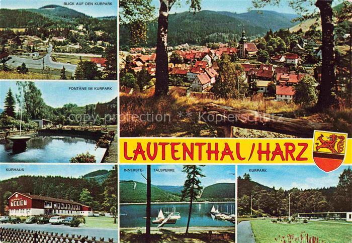 Lautenthal Harz Langelsheim Goslar Kurpark Fontaene Kurhaus Innerste-Talsperre P