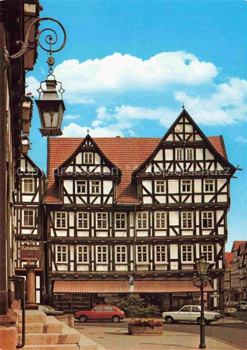 Melsungen Fulda Rathaus Fachwerkhaus Fuldatal Laterne Schmiedeeisen Altstadt