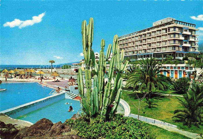 Puerto-de-la-Cruz Tenerife ES Hotel-Valle-Mar Piscina-San-Telmo Pool Kakteen Pal