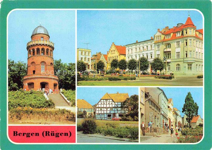 Bergen Ruegen Ernst-Moritz-Arndt-Turm Karl-Marx-Platz Marktstrasse Fachwerkhaus