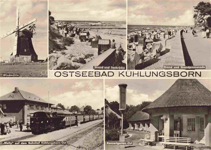 KueHLUNGSBORN Ostseebad Windmuehle Strand Seebruecke Strandpromenade Molly-Dampf