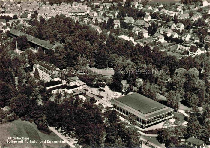 BAD ORB Hessen Saline Kurhotel Konzerthalle Luftaufnahme Kurpark Baeume Parkanla