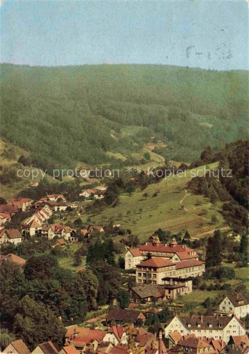 BAD ORB Hessen Haseltal Spessart-Sanatorium Wald Haeuser Huegel Kurort Stadtblic