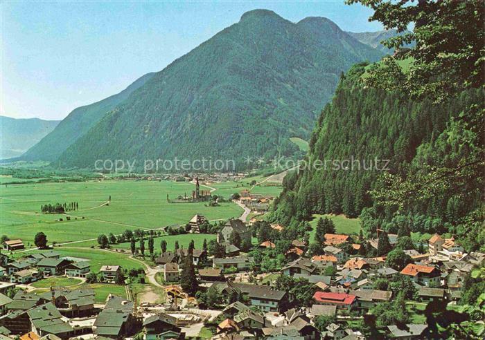 Sand  Taufers Suedtirol IT Alpental Kirche Ortschaft Berge Wald Wiesen Talblick