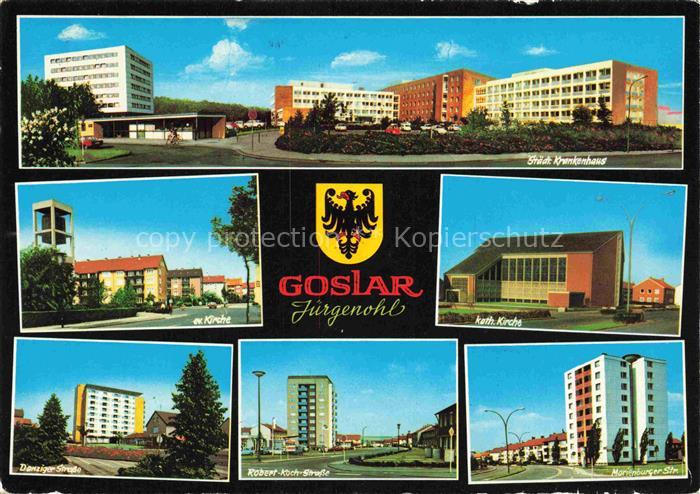 GOSLAR Harz Niedersachsen Juergenohl Stadtbuecherei Kirche Hochhaeuser Neubausie