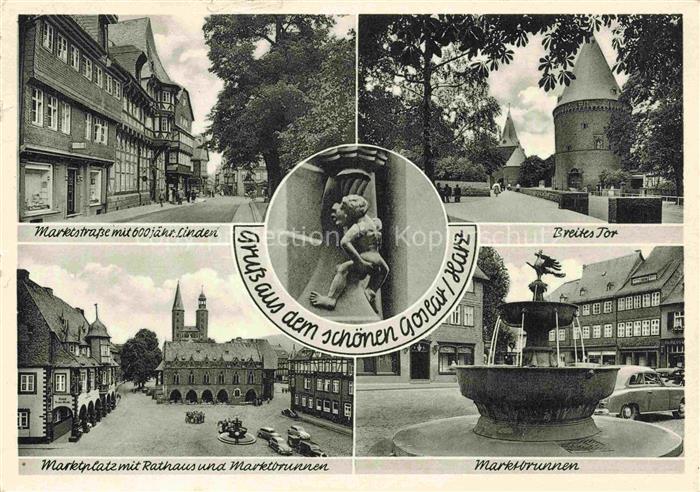 GOSLAR Harz Niedersachsen Marcostrasse Breites-Tor Marktplatz Rathaus Marktbrunn