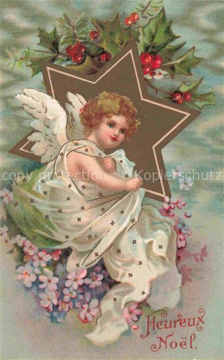 Verlag Kopal Nr. 903 Engel Maedchen Noel Weihnachten Litho