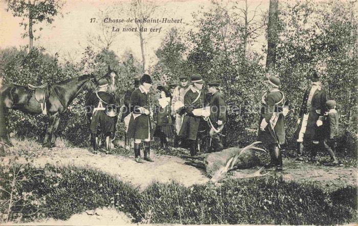 Jagd Chasse Hunting-- La Saint Hubert la mort du cerf