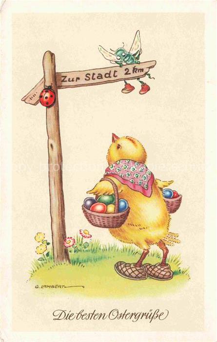 Ostern Easter Paques Pasqua-- Kueken Marienkaefer