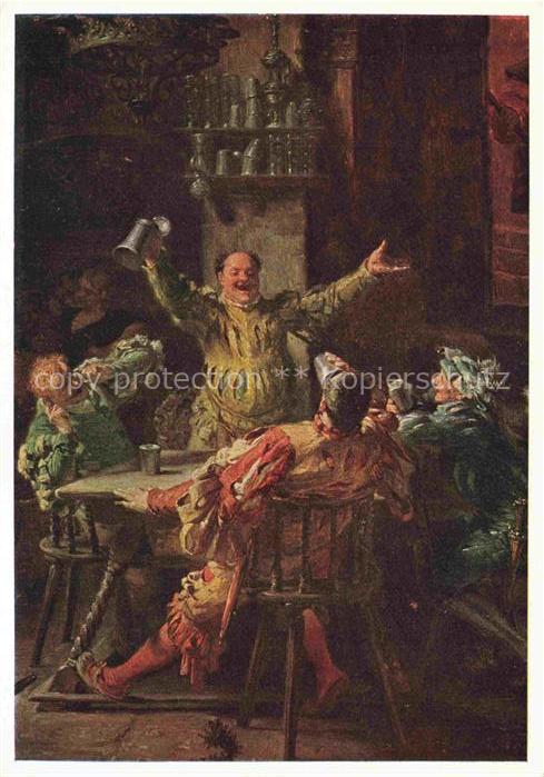 GRueTZNER Eduar von (1846-1925) Kuenstlerkarte Auerbachs Keller Leipzig