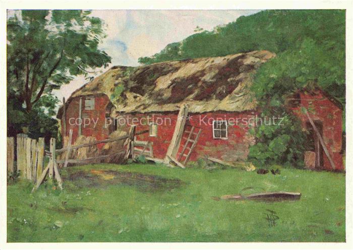 FEDDERSEN Hans Peter d. J. Kuenstlerkarte Friesenhaus im Blumenkoog