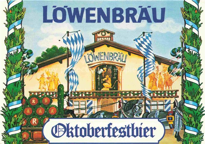 Oktoberfest Theresienwiese Muenchen Loewenbraeu Brauerei Brewery Bier