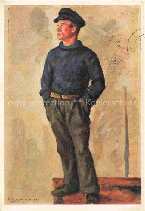 JOHANNSEN A. Kuenstlerkarte Husum Husumer Schiffer