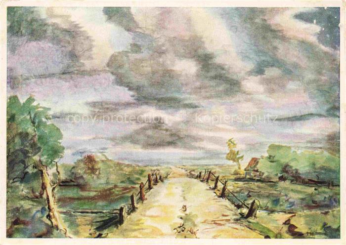 HECHT Heinrich Kuenstlerkarte Apenrade Bruecke bei Bommerlund