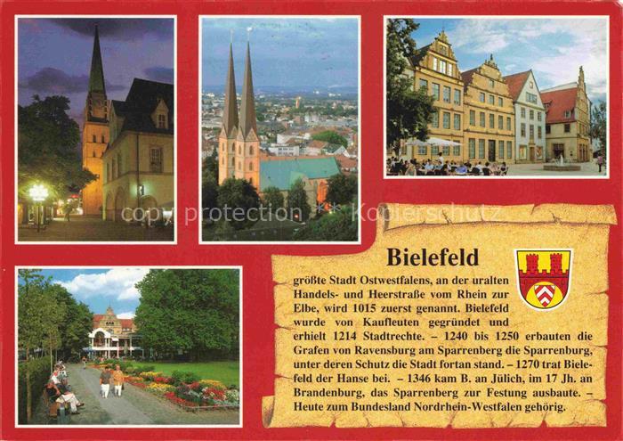 Chronik-AK Bielefeld Ostwestfalen Heerstrasse Rhein Elbe
